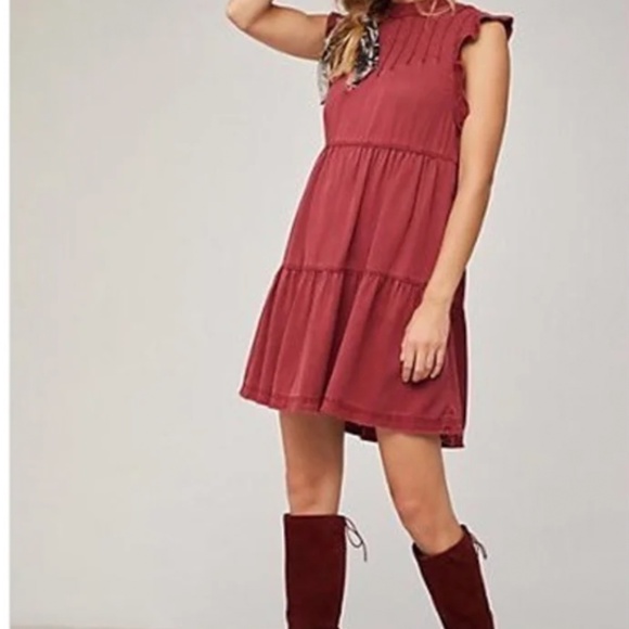 Anthropologie Red Mini Dress - Picture 3 of 5